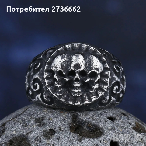 Винтидж пръстен " Черепи "  , снимка 1 - Пръстени - 44807333