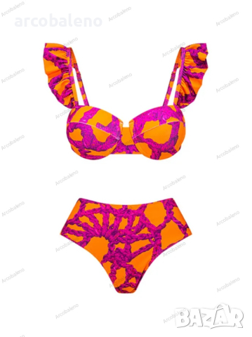 Моден дамски щампован бански костюм от две части , снимка 3 - Бански костюми - 44828683