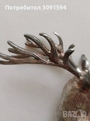 Винтидж тапа,запушалка  рядка кралска глава на елен~ Посребърна за наливане на вино/уиски , снимка 5 - Антикварни и старинни предмети - 49639305