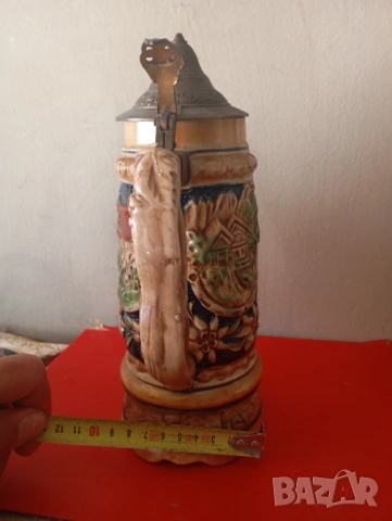 Стара музикална халба за бира с капак, снимка 3 - Други ценни предмети - 53868851