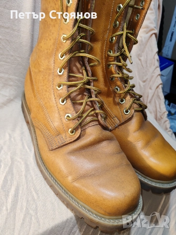 Датски кубински от естествена кожа стар образец р-р 46, снимка 4 - Мъжки боти - 52673823