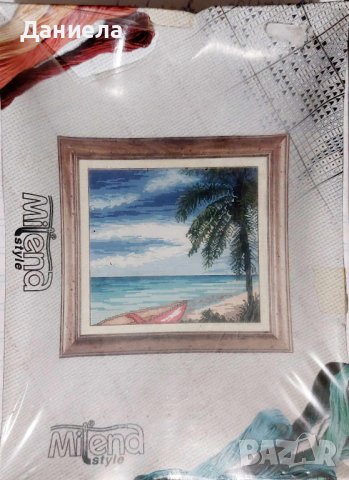 Гоблен за ушиване- Пъстри рози и Заливът на палмите, снимка 2 - Гоблени - 44355438