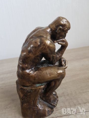 Стара бронзова фигура "Мислителят", снимка 4 - Антикварни и старинни предмети - 42417049