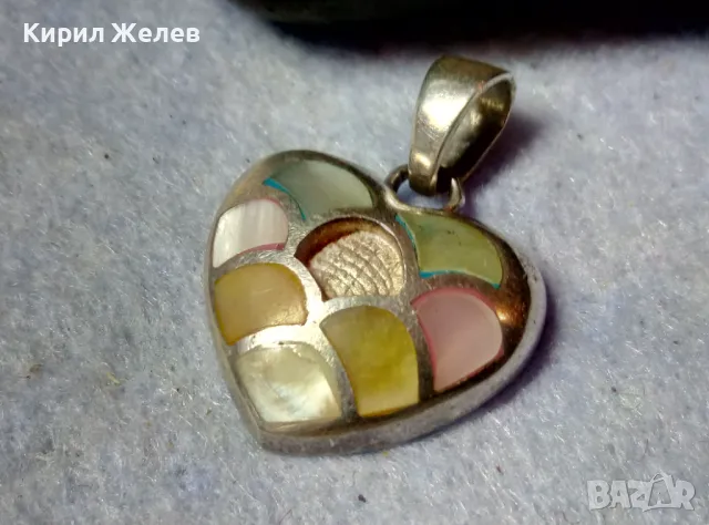 СТАР СКЪПОЦЕНЕН РОМАНТИЧЕН СЪРЦЕВИДЕН МЕДАЛЬОН СРЕБРО 925 АРТ ПЕНДАНТ 44832, снимка 2 - Колиета, медальони, синджири - 48901255