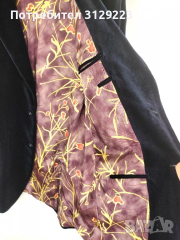 Gerano blue velvet jacket 52, снимка 8 - Якета - 38874855