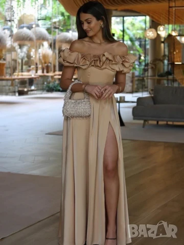 💚Дълги елегантни,сатенени рокли  , снимка 3 - Рокли - 50622589