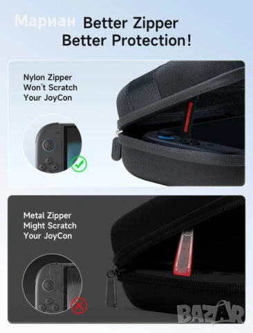 Преносим Калъф Кейс за Nintendo Switch 2 черен JSAUX, снимка 2 - Аксесоари - 53659166