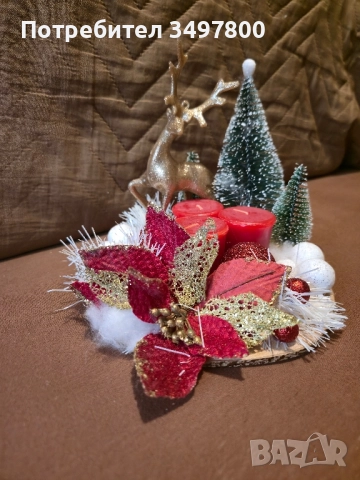 Коледен ароматен свещник, снимка 3 - Декорация за дома - 52547964