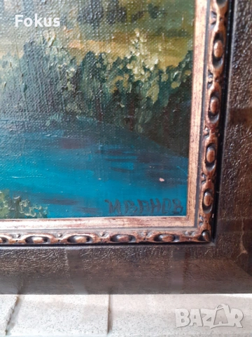 Огромна майсторска картина масло на платно - подпис, снимка 4 - Антикварни и старинни предмети - 53503408