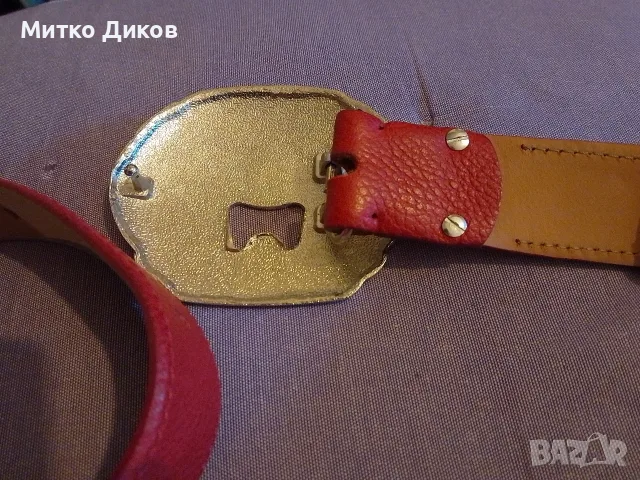 Dsquared2 колан нов естествена кожа метална тока с отварачка женски 107см дължина по 36мм ширина, снимка 5 - Колани - 56073981