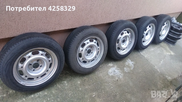 Железни джанти със летни гуми за поло 6n2  шкода Сеат.