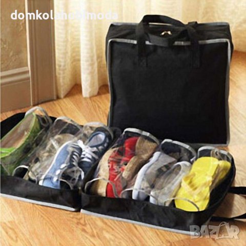 Чанта органайзер за обувки, 6 чифта, Червен и Черен цвят , снимка 6 - Други - 40661956