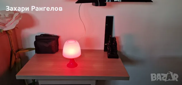 💡 Розова настолна лампа IKEA LAMPAN с LED крушка, снимка 2 - Настолни лампи - 56130013