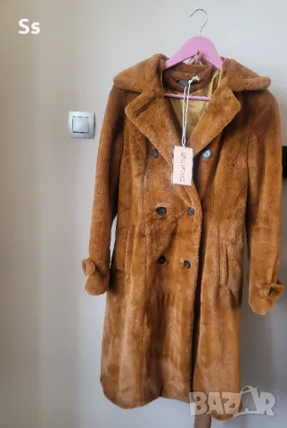 Ново зимно дамско палто в кафяв цвят
