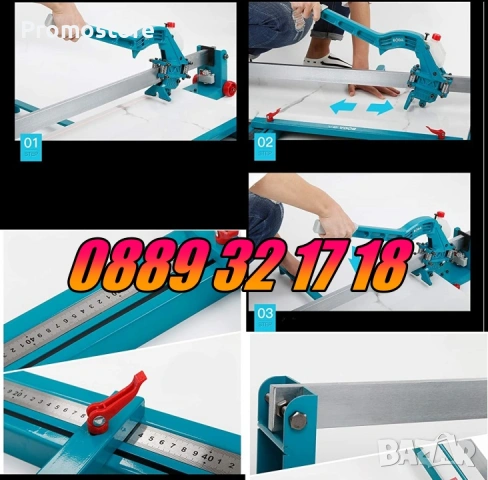 Релсова машина за рязане на плочки с лазер 1200 мм с 2 бр. ножчета, снимка 4 - Други инструменти - 53266186