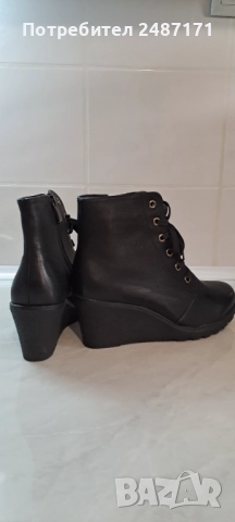 Нови елегантни и удобни черни дамски боти с цип и връзки на платформа, снимка 6 - Дамски боти - 52796000