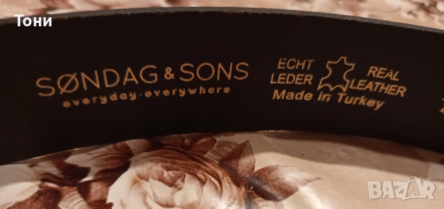 SONDAG & SONS Оригинал Нов Мъжки Колан Изцяло от Естествена Кожа с Етикет 120см., снимка 18 - Колани - 52684517