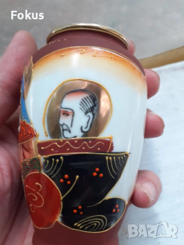 Порцелан японска вазичка сатцума маркировка satsuma, снимка 4 - Антикварни и старинни предмети - 53417743
