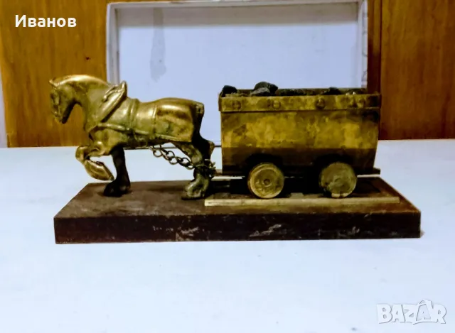 Месингова вагонетка , снимка 4 - Антикварни и старинни предмети - 48897037