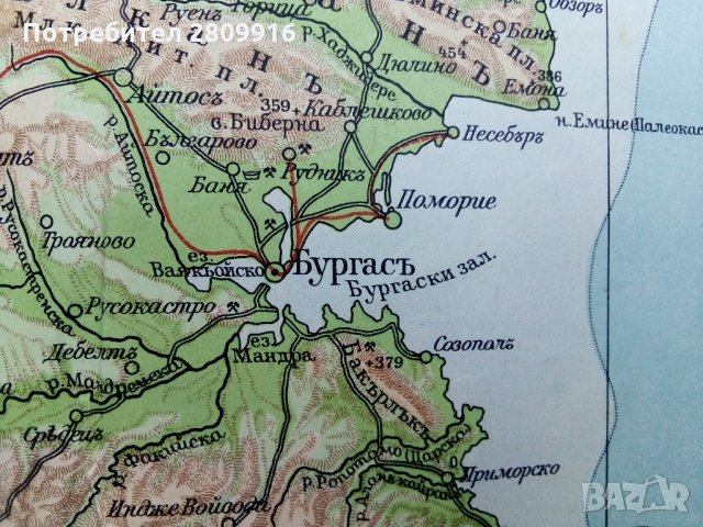 Стара карта на България 1936г, снимка 3 - Други ценни предмети - 34354451