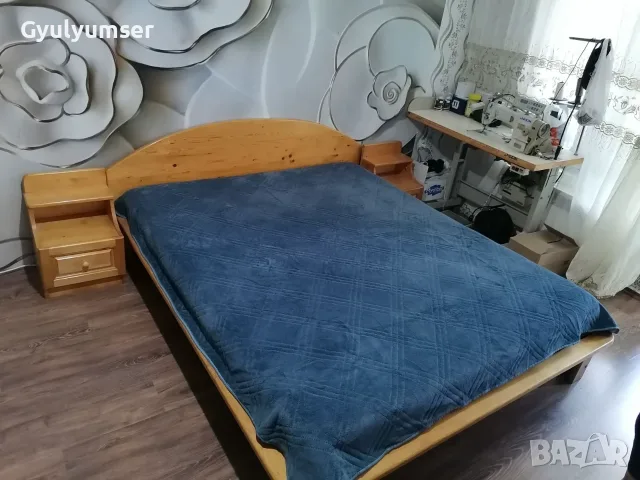 Легло масивно дърво с размер на матрак 164/200, снимка 2 - Спални и легла - 55776171