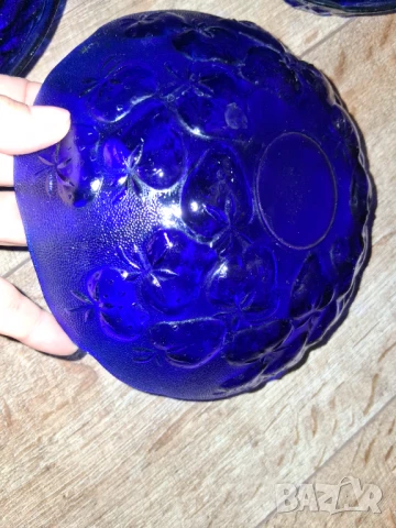 Синьо стъкло 6 бр. купучки/ на ягоди/, снимка 11 - Сервизи - 51236195