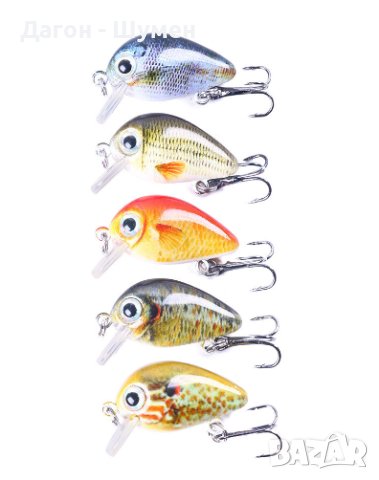 Комплект от пет воблера в кутия, снимка 5 - Такъми - 41373519