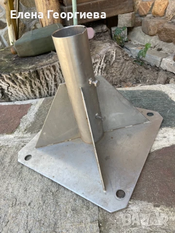 Стойка за градински чадър изработена от неръждаема стомана., снимка 1