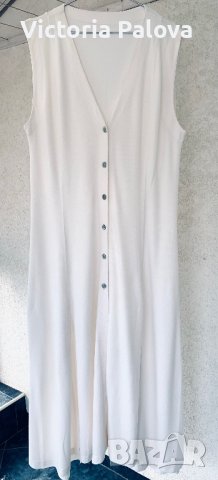 Дълга рокля с цепки, лакостена материя, снимка 8 - Рокли - 41327538