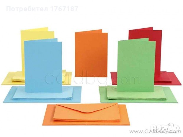 Заготовки за картички с плик Основи за покани Голям избор на цветове, снимка 6 - Други - 41305826