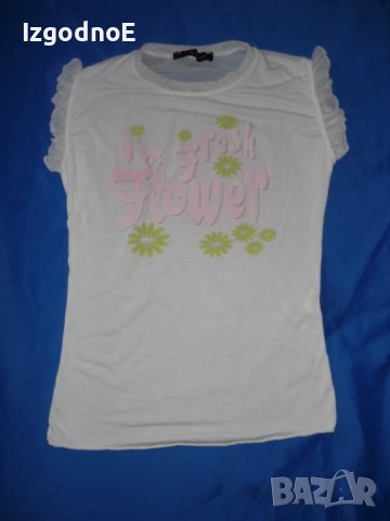 С-М бяла дамска блузка, тип потник , снимка 1