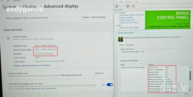 NVidia RTX 4060 8GB/Intel Core i5 13500H/16GB RAM/512GB SSD NVME/15.6 G-SYNC 144hz IPS/Lenovo LOQ 15, снимка 15 - Лаптопи за игри - 53495720