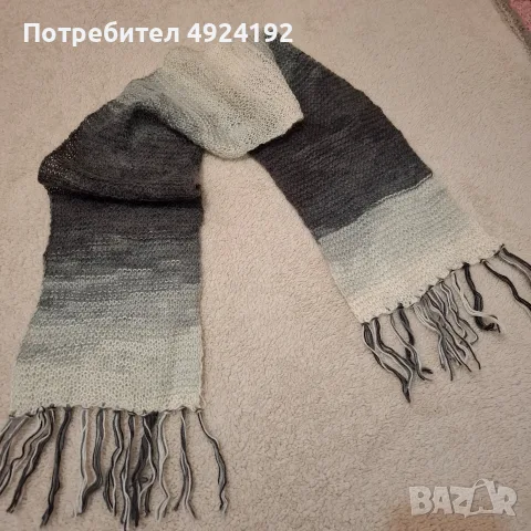 Сив меланж плетиво Шал