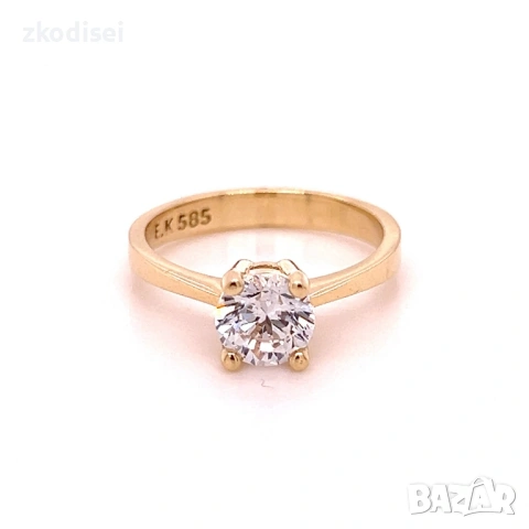 Златен дамски пръстен 3,23гр. размер:54 14кр. проба:585 модел:36339-3