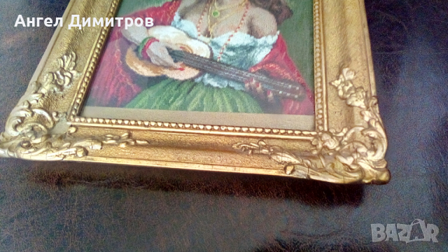 Страхотен ретро ръчен гоблен Циганката, снимка 2 - Антикварни и старинни предмети - 36117007