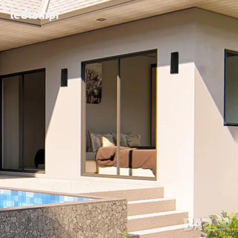 LED Стенен Осветител 8W Неутрално Бяла Светлина IP65, снимка 7 - Лампи за стена - 50110912