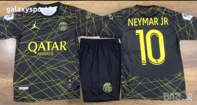 Екип Neymar 10 PSG Black and GOLD Черен Комплект Неймар ПСЖ 5 до 15г New Детски футболен екип