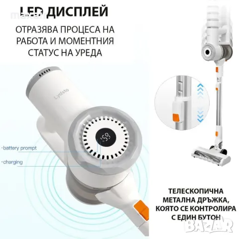 Безкабелна прахосмукачка Xiaomi Lydsto V9 * Безплатна доставка * Гаранция 2 години, снимка 8 - Прахосмукачки - 49846716
