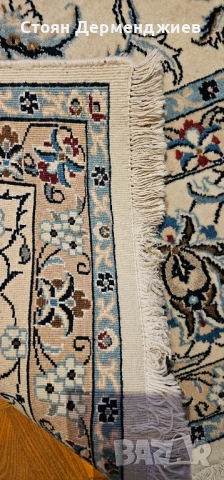 Оригинален персийски килим Наин, снимка 10 - Килими - 50567744