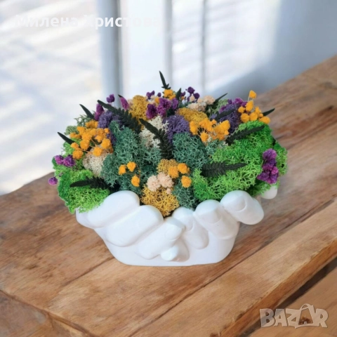 Кашпа със скандинавски мъх , снимка 2 - Декорация за дома - 52005135
