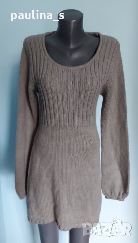 Два броя / Сива сезонна рокля тип туника с буфон ръкави , снимка 4 - Рокли - 34205125