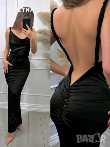 📌#Елегантна дълга #рокля с гол гръб 95% полиестер 5% ликра Производител: Италия Хс  С  М  32 евро, снимка 2 - Рокли - 53472040