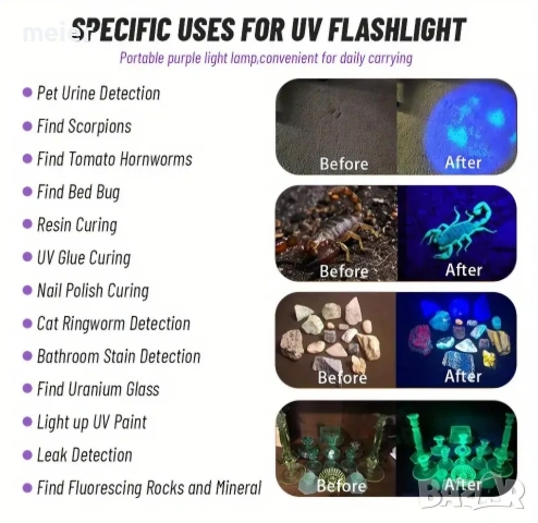UV USB фенери, снимка 7 - Друга електроника - 53427720