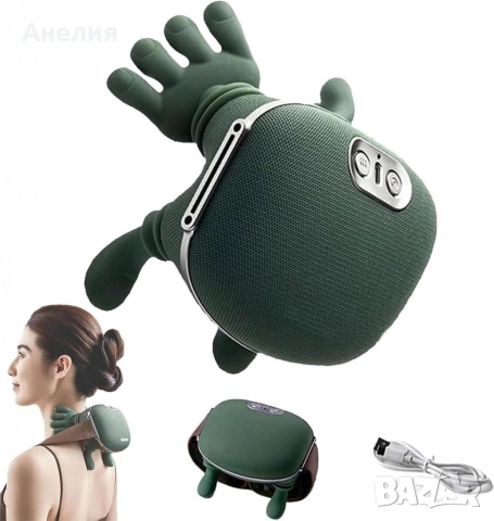 Масажор за врат и рамене с топлина, USB зареждане - 4D масаж, снимка 7 - Масажори - 53449880