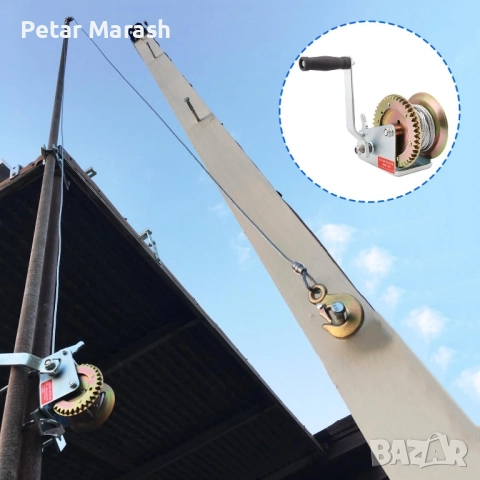 Ръчна лебедка за лодки и ремаркета KraftWorld – 1600 lbs (700 кг), 10 м въже, снимка 11 - Други инструменти - 51793048