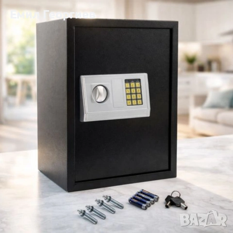 Електронен сейф 43L с аварийни ключове и монтажни болтове – Сигурност и защита за ценни вещи, снимка 3 - Други стоки за дома - 53229775