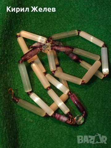 КРАСИВО СТАРО КОЛИЕ ОПУШЕН КРИСТАЛ КВАРЦ РЕТРО БИЖУ 34740