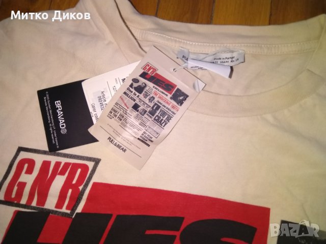 Guns N' Roses маркова тениска Pull&Bear 100%cotton размер М нова New, снимка 4 - Тениски - 42026455