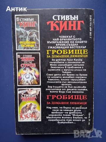 Книги Стивън Кинг Гробище за Домашни Любимци Дийн Кунц Студен Огън, снимка 4 - Колекции - 52819808