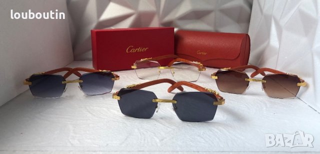 Cartier висок клас слънчеви очила Мъжки Дамски слънчеви с дървени дръжки, снимка 14 - Слънчеви и диоптрични очила - 41976052